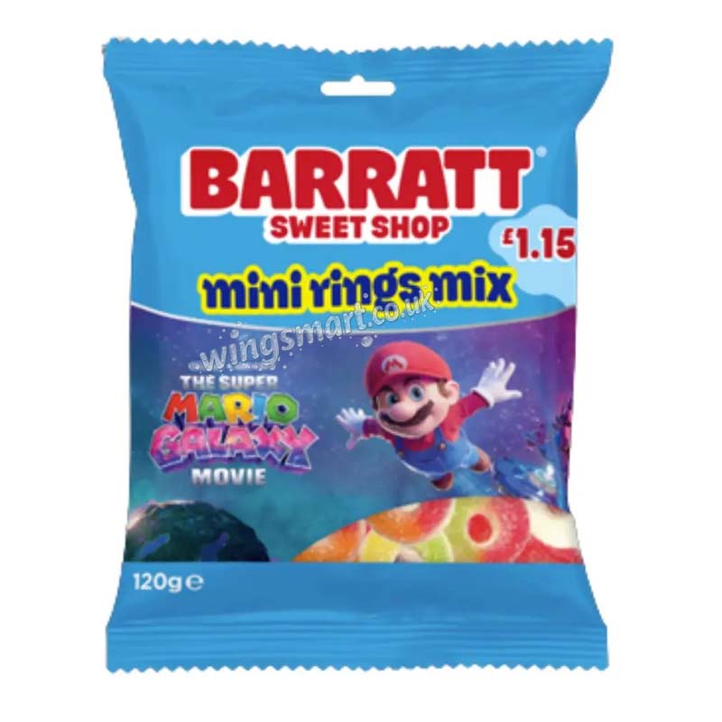 Barratt Sweet Shop Mini Rings Mix Bag 120g (Pack of 12)