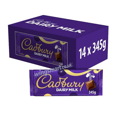 Cadbury Dairy Milk Chocolate Gift Bar 345 g (07 or 14 Bars)