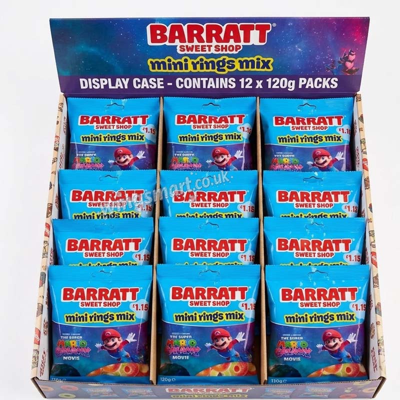 Barratt Sweet Shop Mini Rings Mix Bag 120g (Pack of 12)