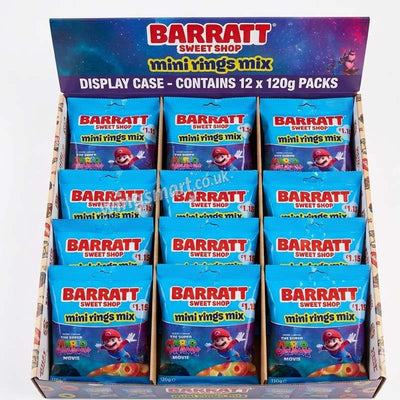 Barratt Sweet Shop Mini Rings Mix Bag 120g (Pack of 12)