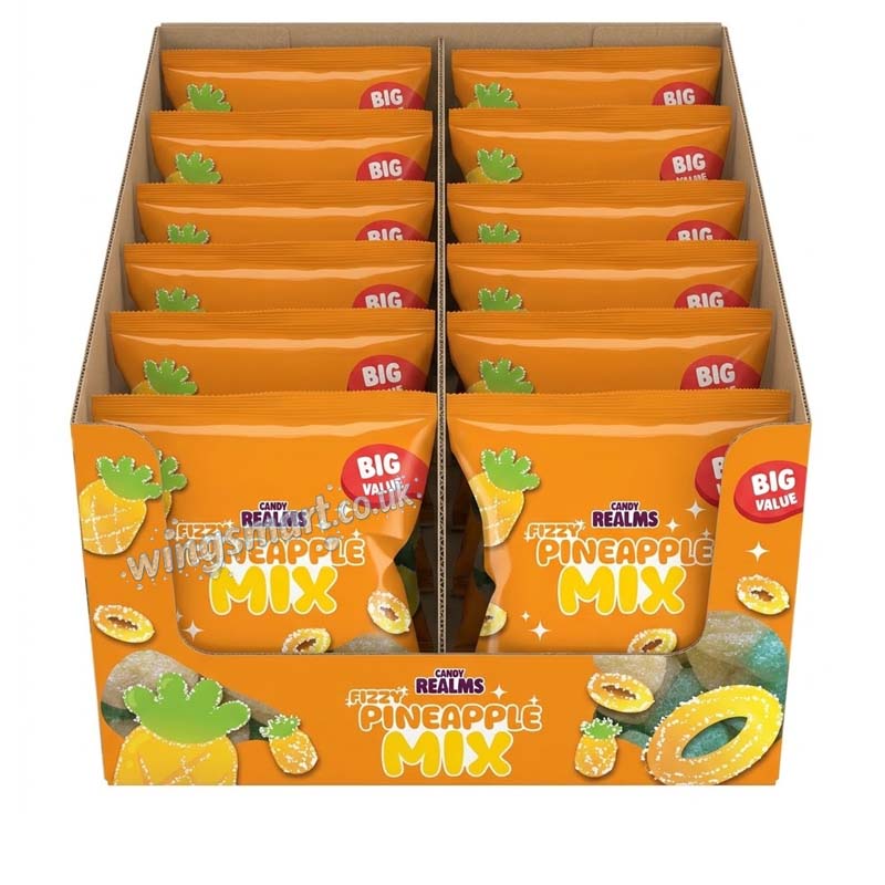 Candy Realms Fizzy Pineapple Mix Bag 170g (Pack of 12)