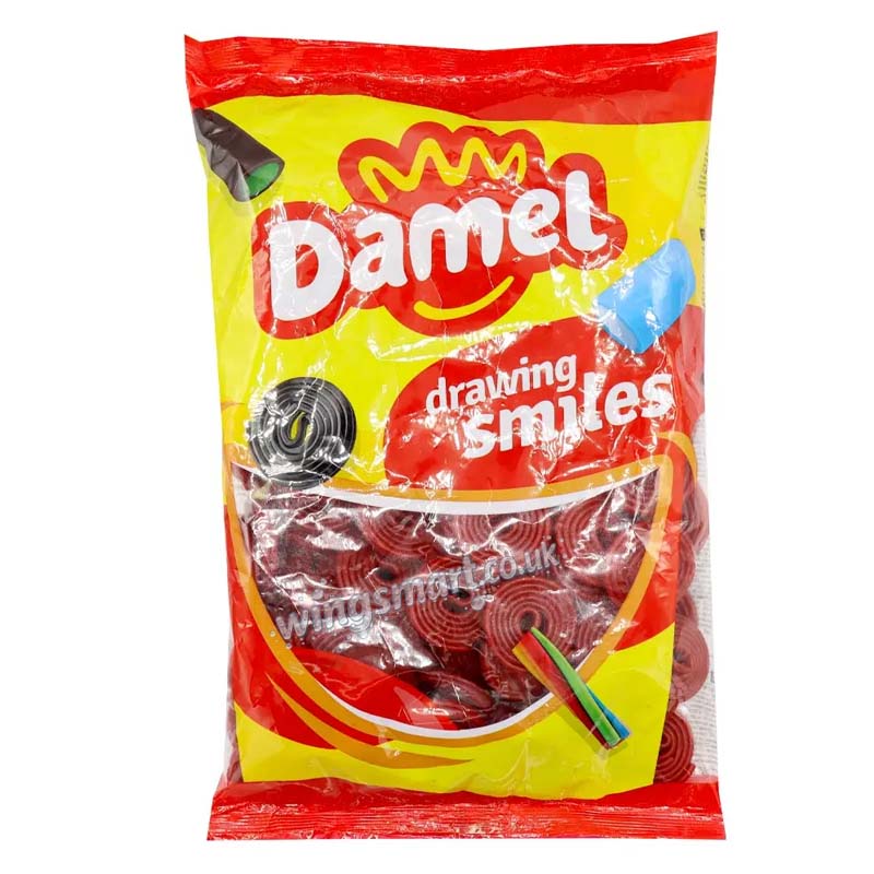 Damel Strawberry Wheels Bag 1kg Sweets