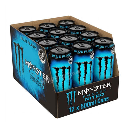 Monster Energy Drink Nitro Blue Flash 500ml PMP (06 or 12 Packs)