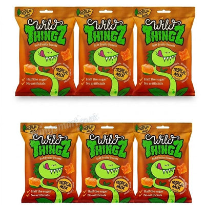 Wild Thingz Tropical Mix Sweets 104g Pack of 6 Fruity Candy