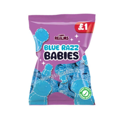 Candy Realms Blue Razz Babies Bag 160g PMP (Pack of 10)