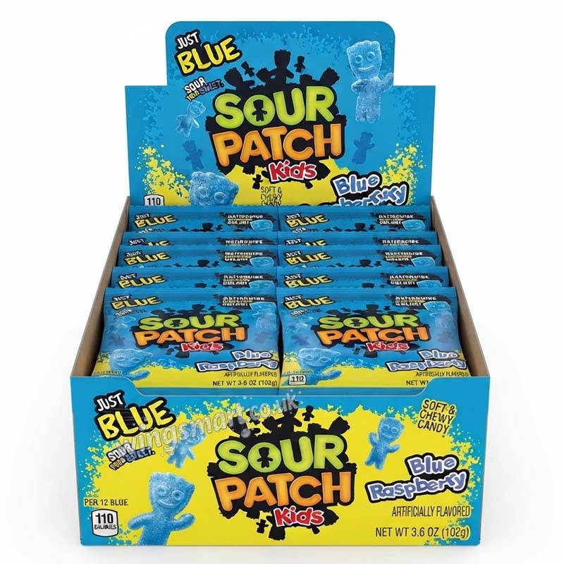 Sour Patch Kids Blue Raspberry 102g (Pack of 12)