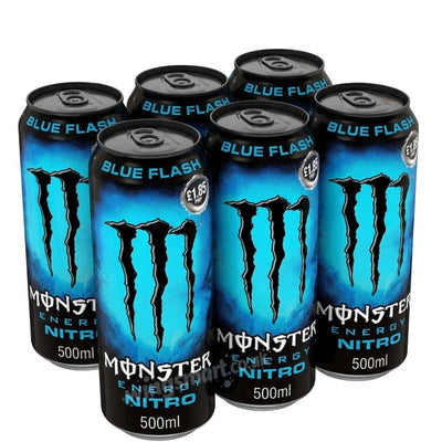 Monster Energy Drink Nitro Blue Flash 500ml PMP (06 or 12 Packs)