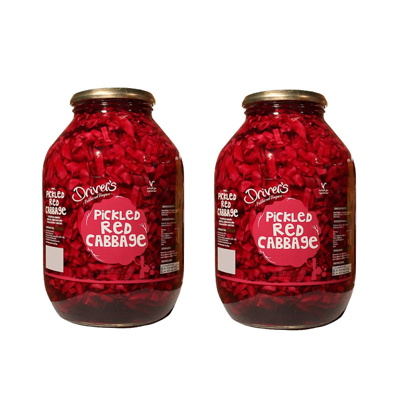 Driver's Pickled Red Cabbage 2.25kg Cabbage Pickled in Spicy Vinegar (2 & 4 Jars)