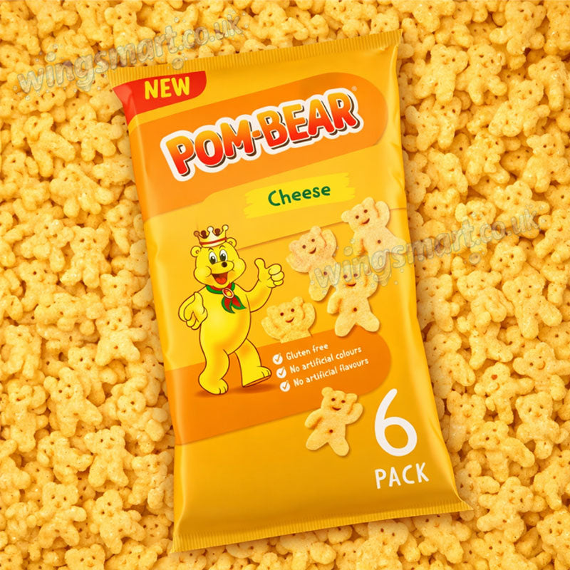 Pom Bear Cheese Potato Snacks 6 Small Packs x 12 Multipack Crispy Cheese Snacks