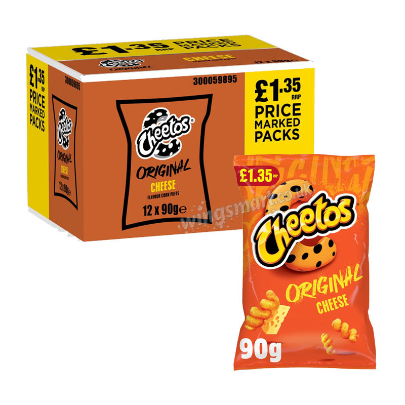 Cheetos Twisted Cheese Corn Puffs Sharing Crisps 90g PMP (6 & 12 Packs)
