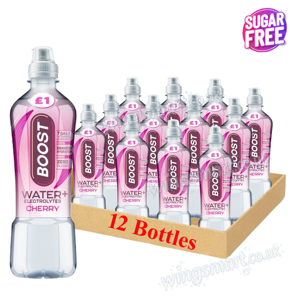 Boost Water+ Electrolytes Sugar free Drinks 500ml – Strawberry Peach, Citrus & Cherry Flavours