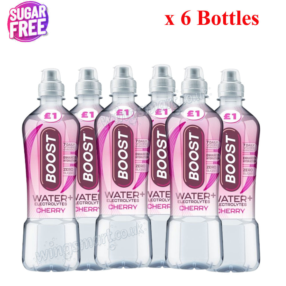 Boost Water+ Electrolytes Sugar free Drinks 500ml – Strawberry Peach, Citrus & Cherry Flavours