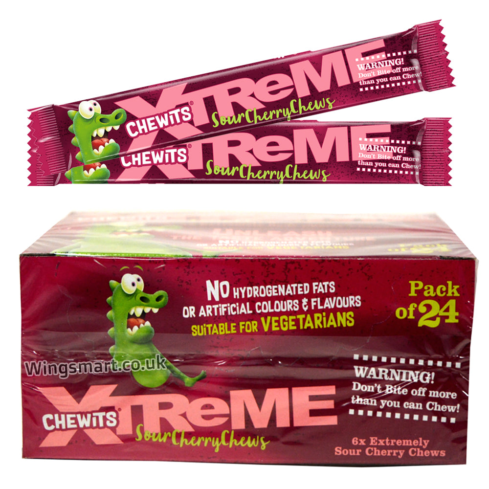 Chewits Xtreme Extremely Cherry Chews Packs 34g (Box of 24)