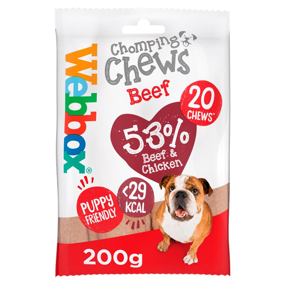 Webbox 20 Chomping Chews Beef 200g (Box of 10)