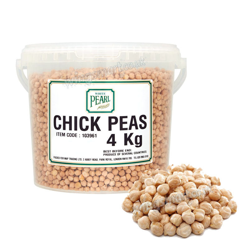 White Pearl Lentils and Pulses Bundle Chana Dal Chick Peas Moong Urid Masoor 4kg Bucket