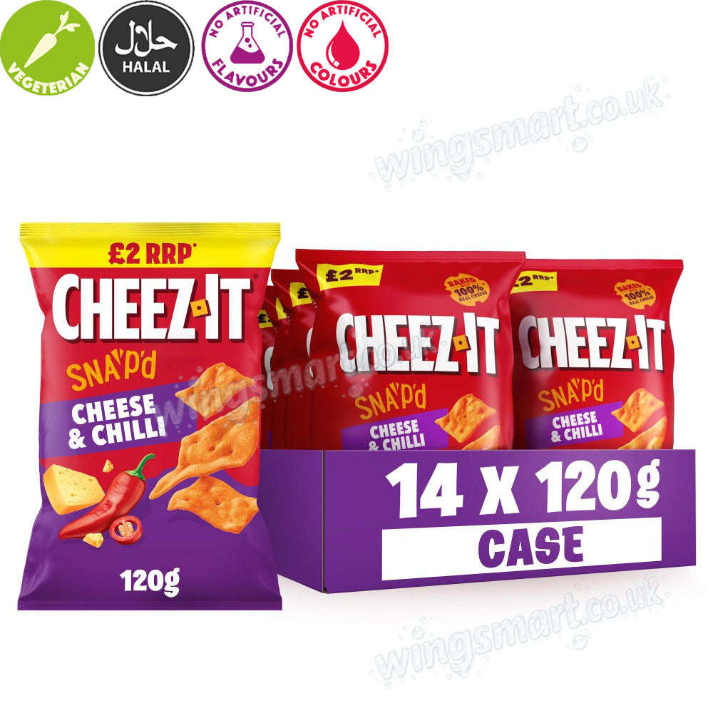 Cheez-it Baked Thin & Crispy Snacks 120g – Double Cheese & Cheese & Chilli (pack of 14)