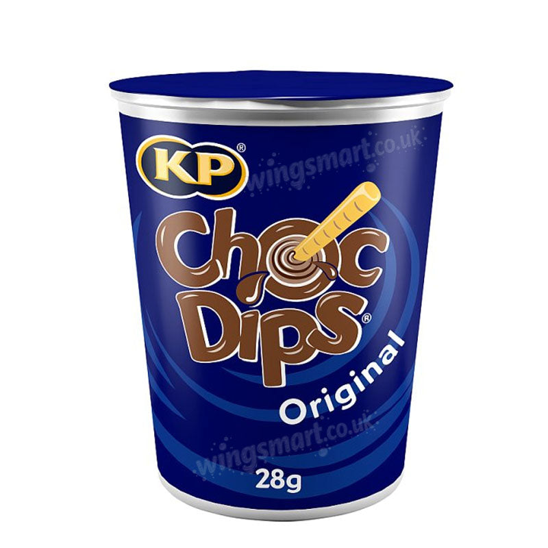 Choc Dips KP Original 28g (Box of 12 Cups) Classic Chocolate Snack Treat