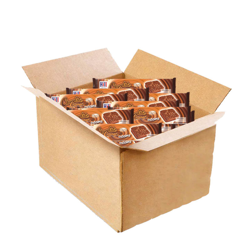 Hills Chocolate Orange Cream Biscuits 150g | Cream Filled Biscuit Packs (18 & 36 Pack Boxes) | Rich Chocolate Orange Flavor Sandwich Biscuits