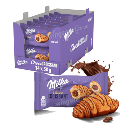 Milka Croissant Chocolate & Vanilla 14 x 50g – Soft Filled Croissant Duo Pack