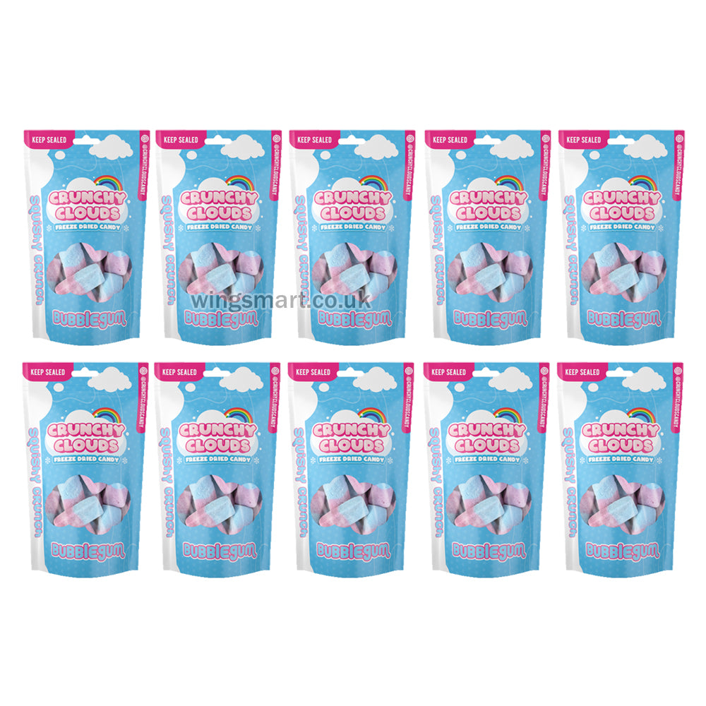 Crunchy Clouds Squishy Crunch Bubblegum Freeze Dried Sweets Pouch 50g