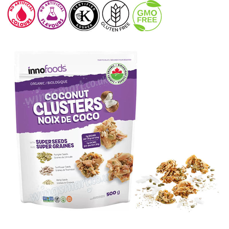 Innofoods Organic Coconut Keto Clusters with Super Seeds 500g