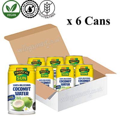 Tropical Sun 100% Coconut Water 330ml x 12 Cans Pure Natural Hydration Drink