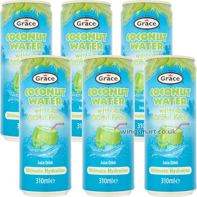 Grace Coconut Water Juice Drink with Real Coconut Pieces 6 x 310ml