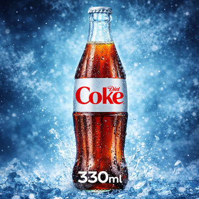 Diet Coke 330ml x 24 Glass Bottles No Sugar Sparkling Soft Drink Summer Treat