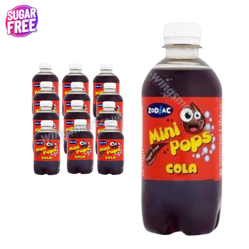 Zodiac Mini Pops 330ml Fizzy Drink 12 Bottles – Refreshing Flavours With sugar free