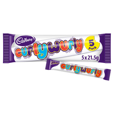 Cadbury Curly Wurly Chocolate Bar 5 Pack 107.5g (Box of 28)