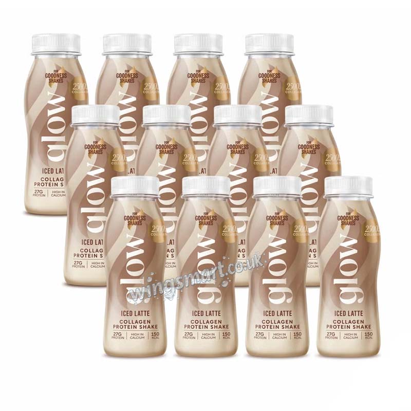 For Goodness Shakes, Glow Collagen, Iced Latte Protein Shake, 12 x 250ml Fullcase