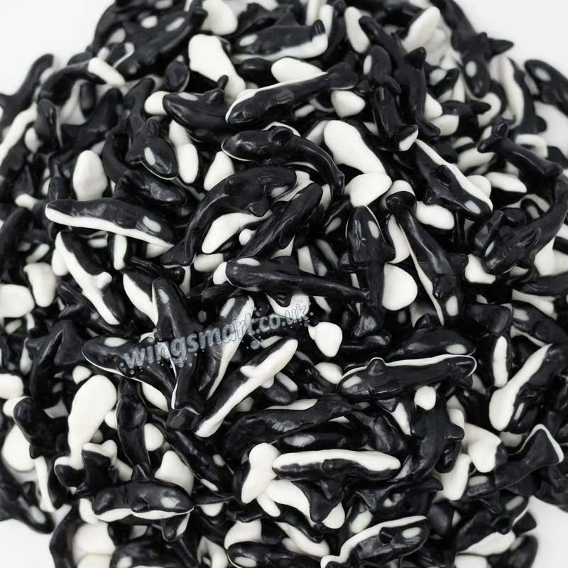 Vidal Black & White Jelly Sharks Sweets (Count of 250)