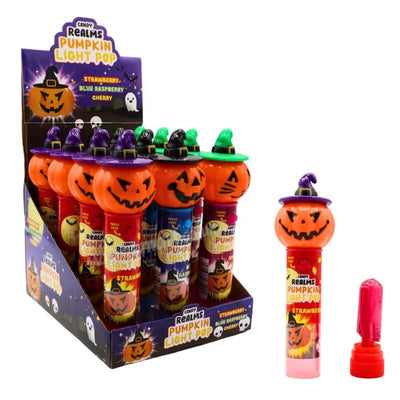 Candy Realms Halloween Pumpkin Light Pop 11g (Pack of 12)