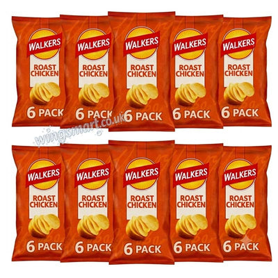 Walkers Roast Chicken Multipack Crisps 6x25g (10 Packs)