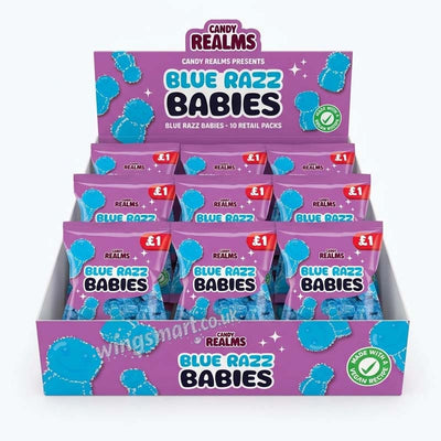 Candy Realms Blue Razz Babies Bag 160g PMP (Pack of 10)