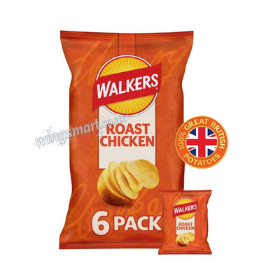 Walkers Roast Chicken Multipack Crisps 6x25g (10 Packs)