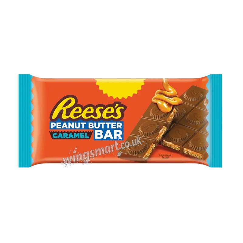 Reese's Peanut Butter & Caramel Filled Milk Chocolate Flavour Bar 92g (08 or 16 Packs)