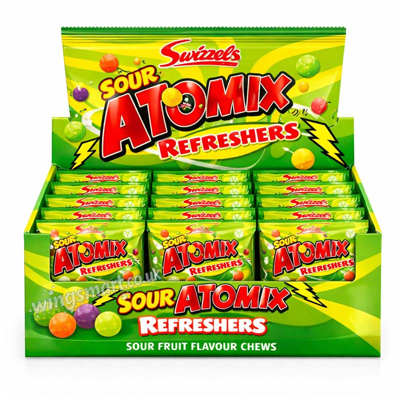 Swizzels Atomix Sour Refreshers 12 x 110g Full Box Sour Sweets
