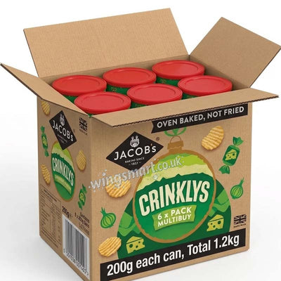 Jacob's Crinklys Cheese & Onion Caddy 200g (Pack of 6)