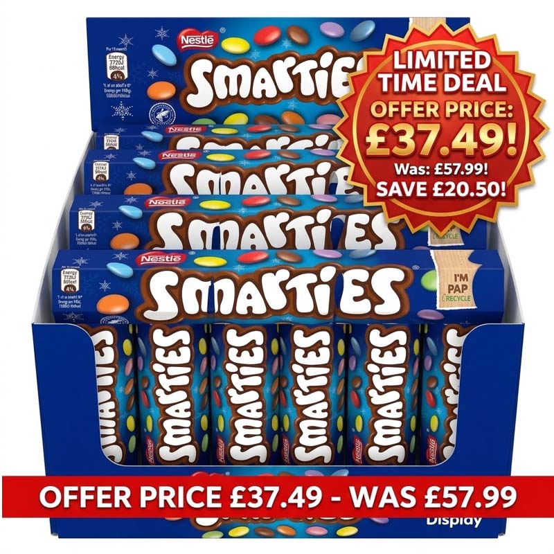Smarties Milk Chocolate Giant Tube 120g (Pack of 20) Fullbox Offer Price