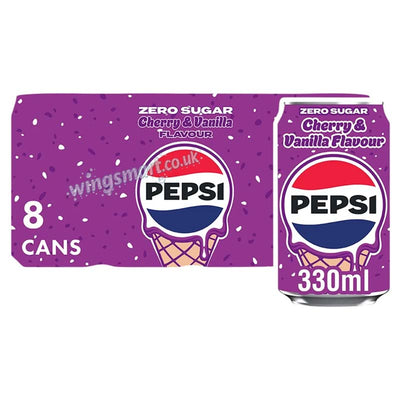 Pepsi Treats Cherry Vanilla Ice Cream Flavour Drink 8 x 330ml – Limited Edition Soft Drink