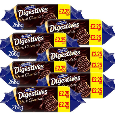 McVitie's Dark Chocolate Digestive Biscuits 266g PMP £2.25 – Box of 15