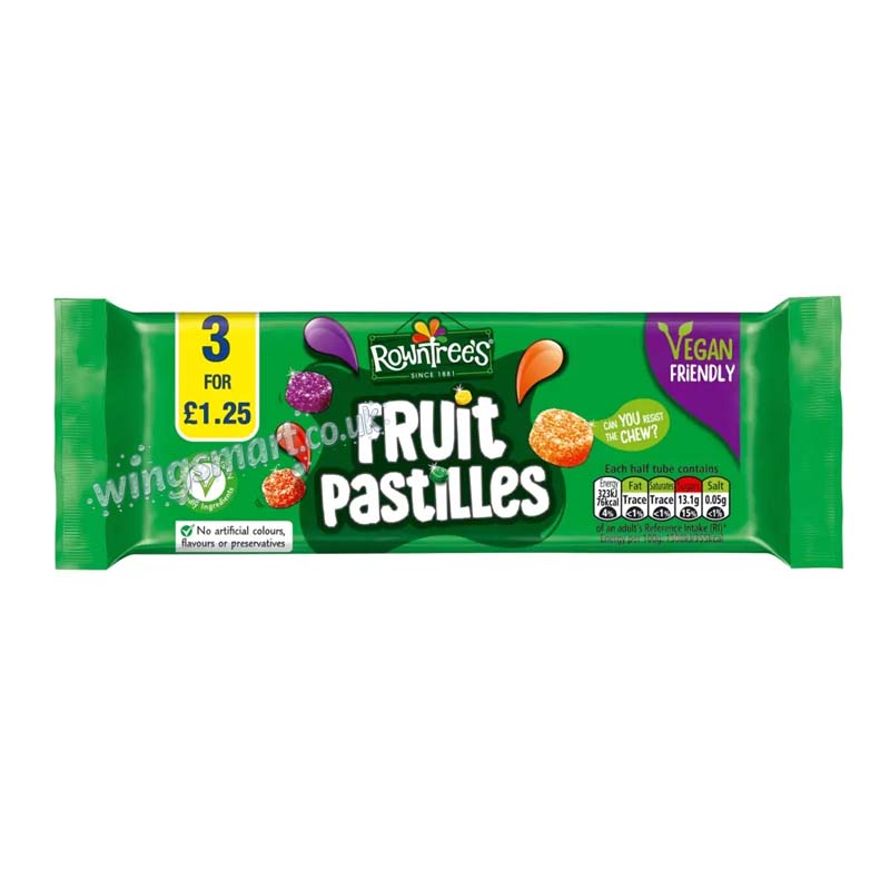 Rowntree's Fruit Pastilles Vegan Friendly Sweets Multipack 3 Pack 42.8g (10 or 20 Packs)