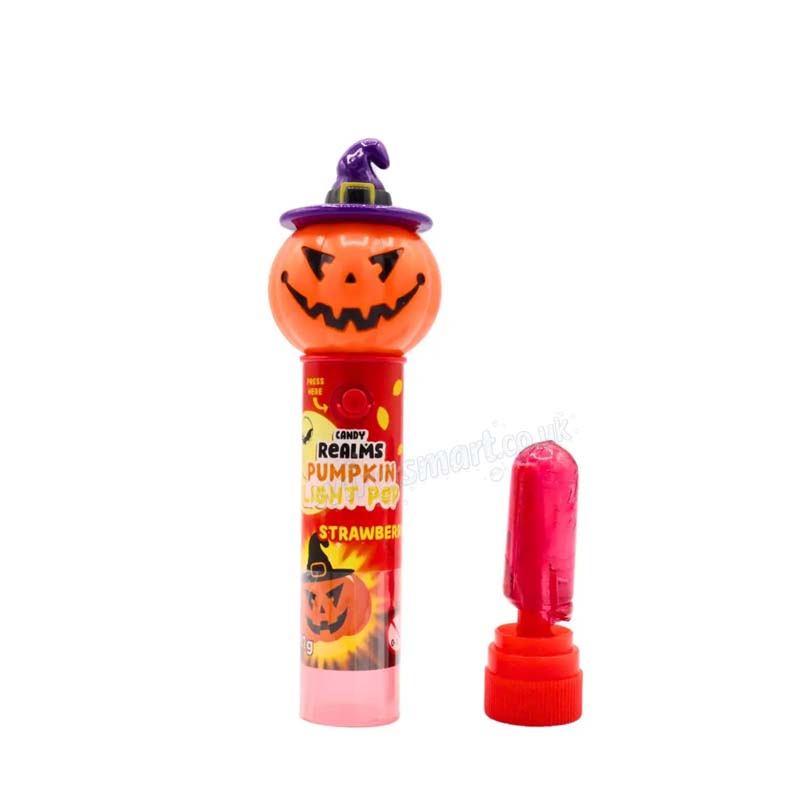 Candy Realms Halloween Pumpkin Light Pop 11g (Pack of 12)