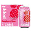 Poppi Raspberry Rose Soda Low sugar Cans 4 x 330ml – Sparkling Prebiotic Soft Drink
