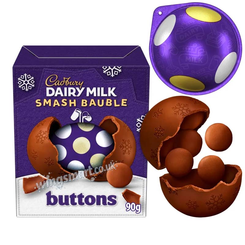 Cadbury Dairy Milk Buttons Smash Bauble 90g (Pack of 9)