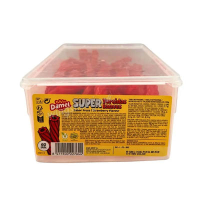 Damel Super Strawberry Lances Tub 1.68kg | Strawberry Candy Sweets