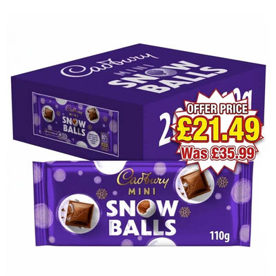 Cadbury Dairy Milk Mini Snowballs Chocolate Bar 110g (Pack of 20) – Full Box Offer
