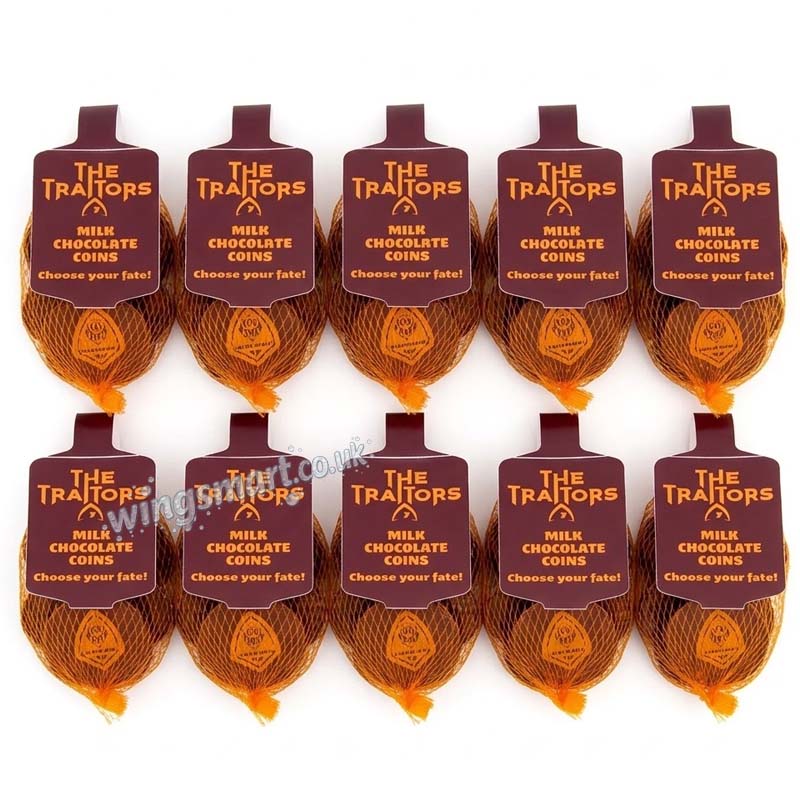 The Traitors Milk Chocolate Coins Net 72g (10,21 & 42 Packs)