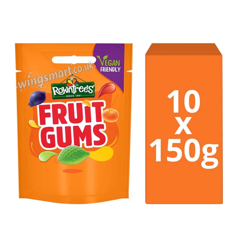 Rowntree's Fruit Gums Sweets Sharing Bag 150g (Pack of 10)